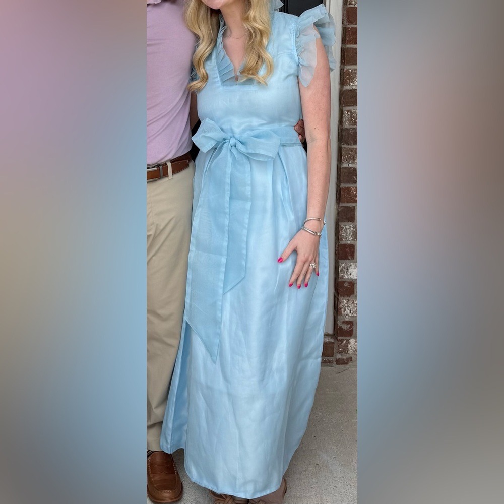 Sue Sartor Long Dress Firenze Light Blue